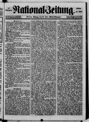 Nationalzeitung vom 22.07.1850