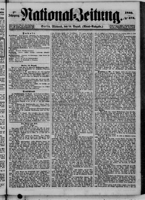 Nationalzeitung vom 14.08.1850