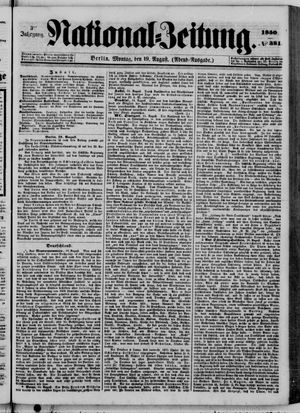 Nationalzeitung vom 19.08.1850
