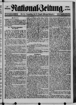 Nationalzeitung vom 29.08.1850