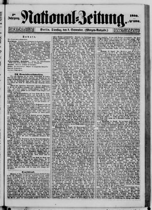 Nationalzeitung vom 03.09.1850