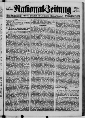 Nationalzeitung vom 07.09.1850
