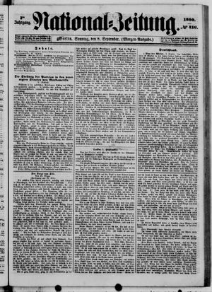 Nationalzeitung vom 08.09.1850