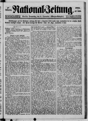 Nationalzeitung vom 12.09.1850