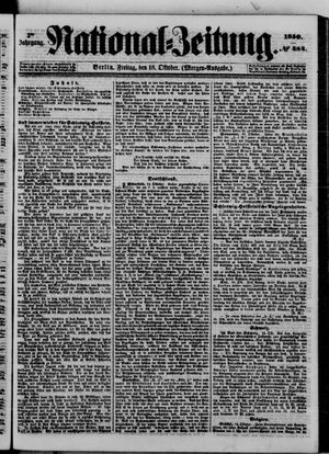 Nationalzeitung vom 18.10.1850