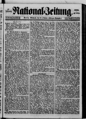 Nationalzeitung vom 23.10.1850