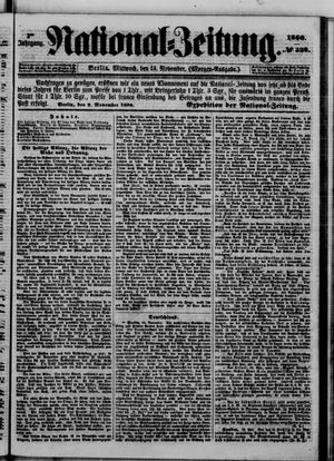 Nationalzeitung vom 13.11.1850