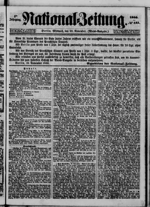 Nationalzeitung vom 20.11.1850