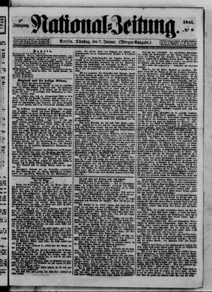 Nationalzeitung vom 07.01.1851
