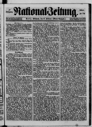Nationalzeitung vom 12.02.1851
