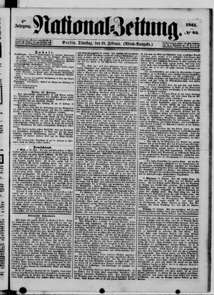 Nationalzeitung vom 18.02.1851