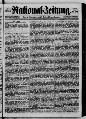 Nationalzeitung vom 26.04.1851
