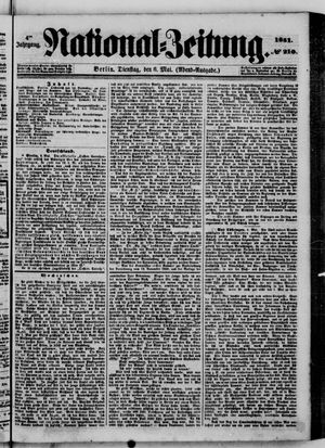Nationalzeitung vom 06.05.1851