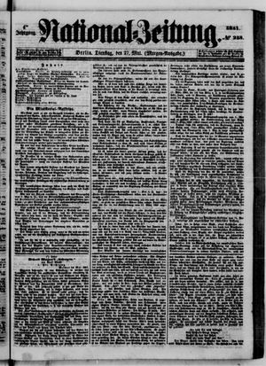 Nationalzeitung vom 27.05.1851