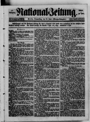 Nationalzeitung vom 26.06.1851