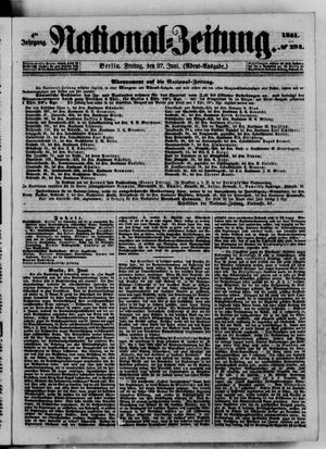 Nationalzeitung vom 27.06.1851