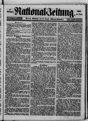 Nationalzeitung vom 13.08.1851