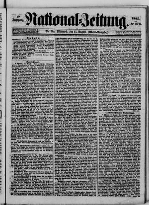 Nationalzeitung vom 13.08.1851