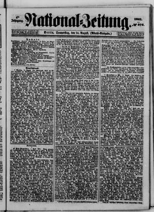 Nationalzeitung vom 14.08.1851