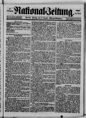 Nationalzeitung vom 15.08.1851