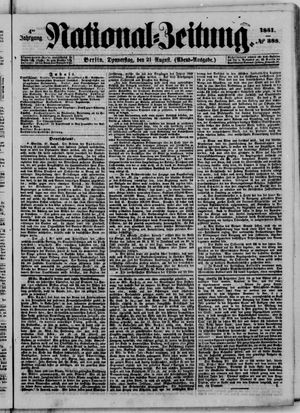 Nationalzeitung vom 21.08.1851