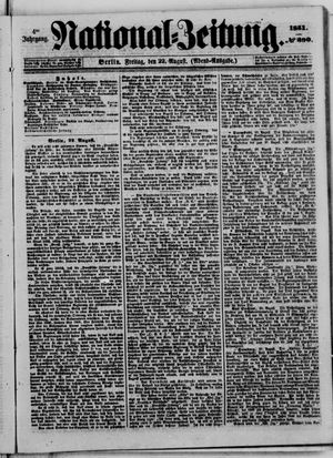Nationalzeitung vom 22.08.1851