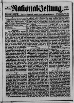 Nationalzeitung vom 23.08.1851