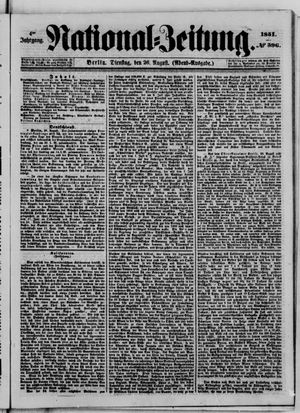 Nationalzeitung vom 26.08.1851