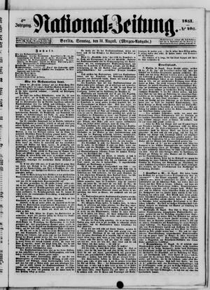 Nationalzeitung vom 31.08.1851