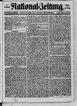 Nationalzeitung vom 09.09.1851