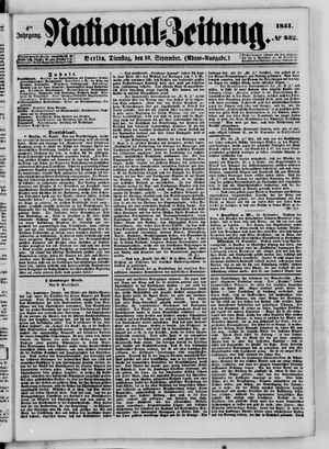 Nationalzeitung vom 16.09.1851