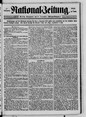 Nationalzeitung vom 20.09.1851