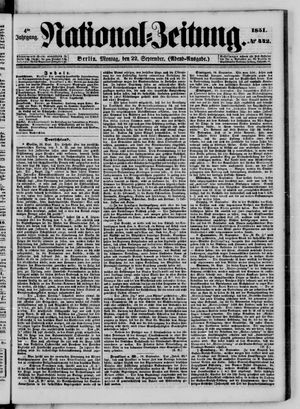 Nationalzeitung vom 22.09.1851