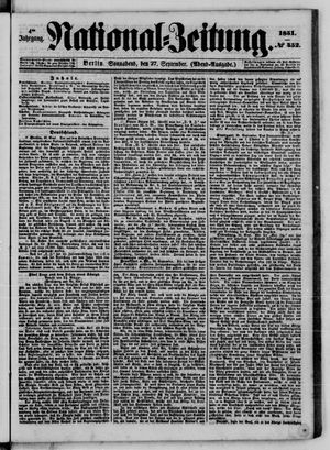 Nationalzeitung on Sep 27, 1851