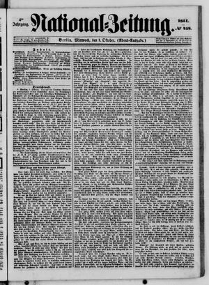 Nationalzeitung vom 01.10.1851
