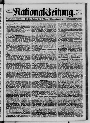 Nationalzeitung vom 03.10.1851