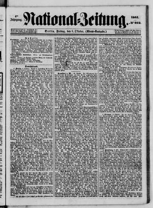 Nationalzeitung vom 03.10.1851