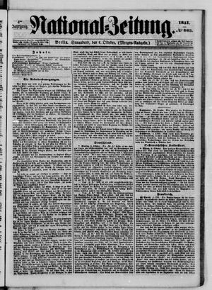Nationalzeitung vom 04.10.1851