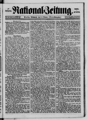 Nationalzeitung vom 08.10.1851