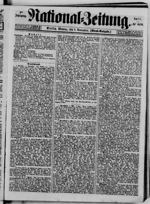 Nationalzeitung vom 03.11.1851