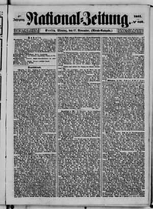 Nationalzeitung vom 17.11.1851