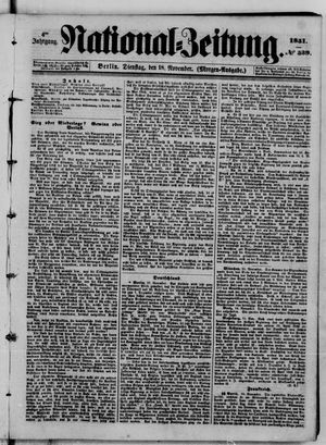 Nationalzeitung vom 18.11.1851