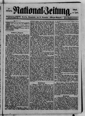 Nationalzeitung vom 22.11.1851