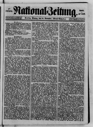 Nationalzeitung vom 24.11.1851