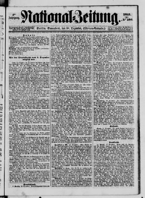 Nationalzeitung vom 20.12.1851