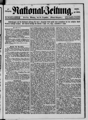 Nationalzeitung vom 22.12.1851