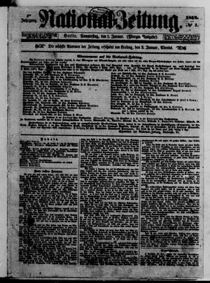 Nationalzeitung vom 01.01.1852