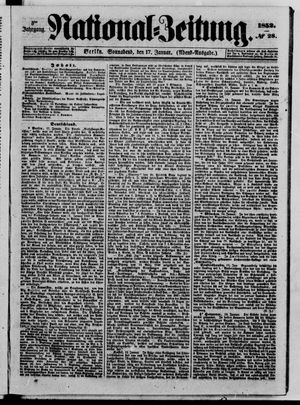 Nationalzeitung on Jan 17, 1852