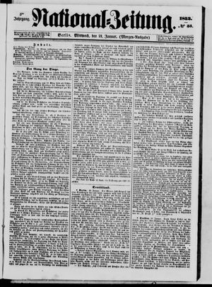 Nationalzeitung vom 21.01.1852
