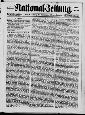 Nationalzeitung vom 27.01.1852